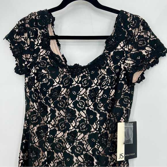 NWT JS Boutique Floral Lace Sequins Embroidered Cocktail Bodycon Sheath Dress 6 - Picture 2 of 8